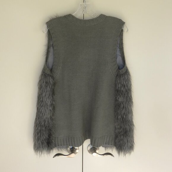 Xhilaration Gray Faux Fur Vest............625 - Picture 4 of 7